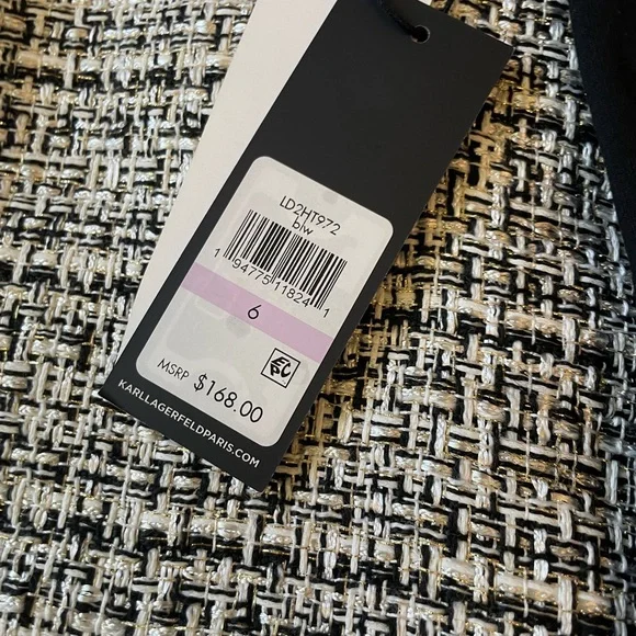 Karl Lagerfeld Black and White Tweed Mini Skirt - Picture 3 of 6